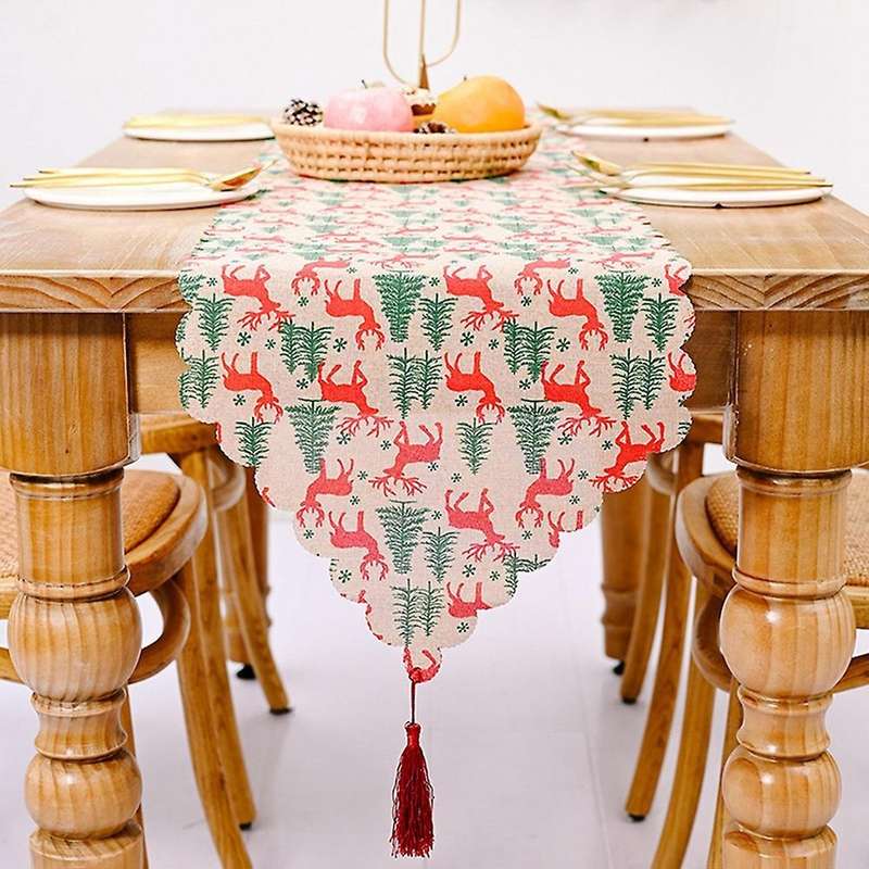 Christmas Table Runner for Xmas Holiday Wedding Table Decoration, A