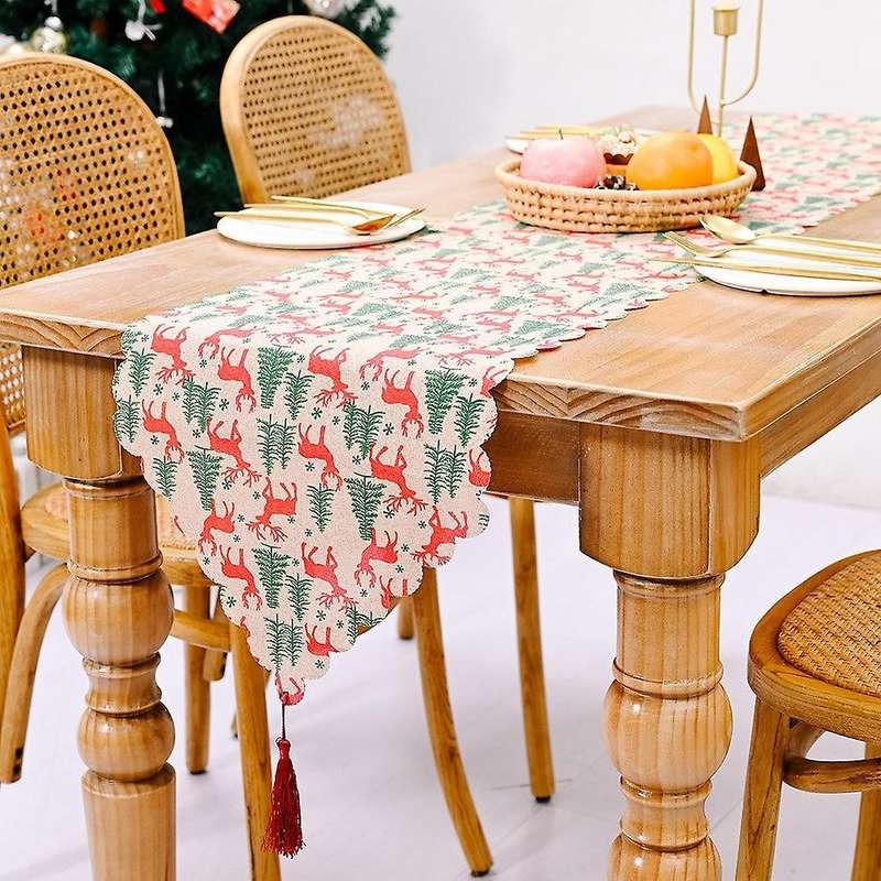 Christmas Table Runner for Xmas Holiday Wedding Table Decoration, A
