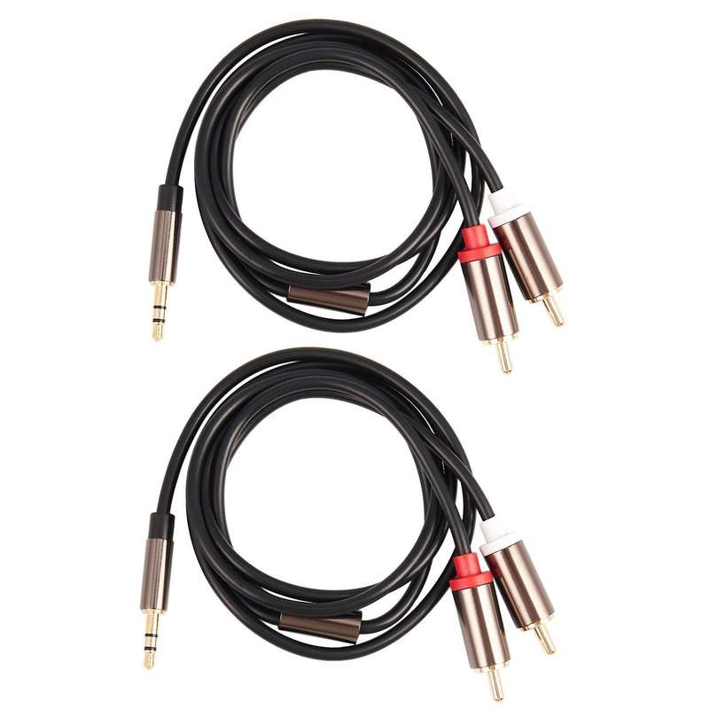 2x Jack 3.5mm to 2 Rca Audio Cable Male to Male Rca Adapter 1m