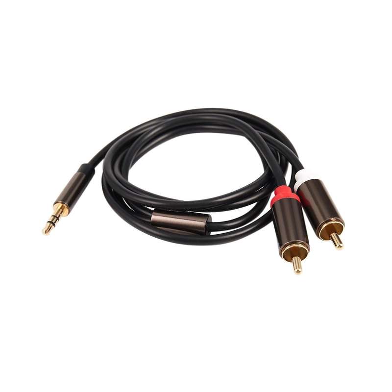 2x Jack 3.5mm to 2 Rca Audio Cable Male to Male Rca Adapter 1m