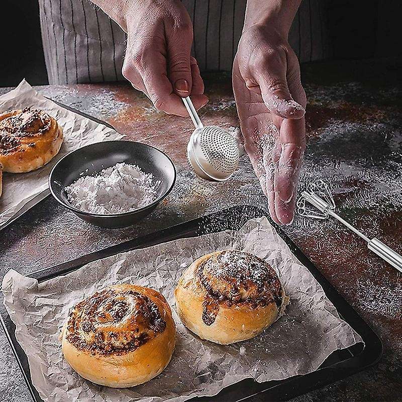 Flour Or Powdered Sugar Stainless Steel Dusting Wands with Whisk