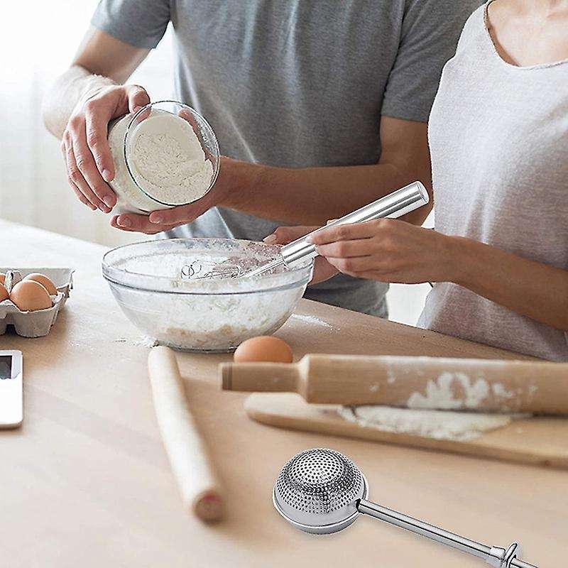 Flour Or Powdered Sugar Stainless Steel Dusting Wands with Whisk