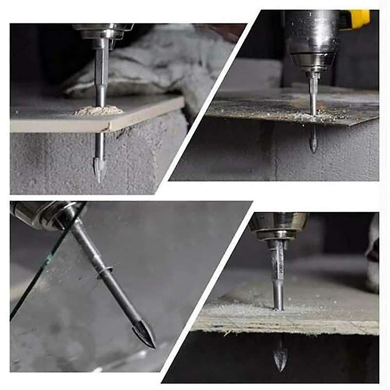 5pcs Universal Triple-cornered Cross Alloy Drill Bit Set(3/4/5/6/8mm)