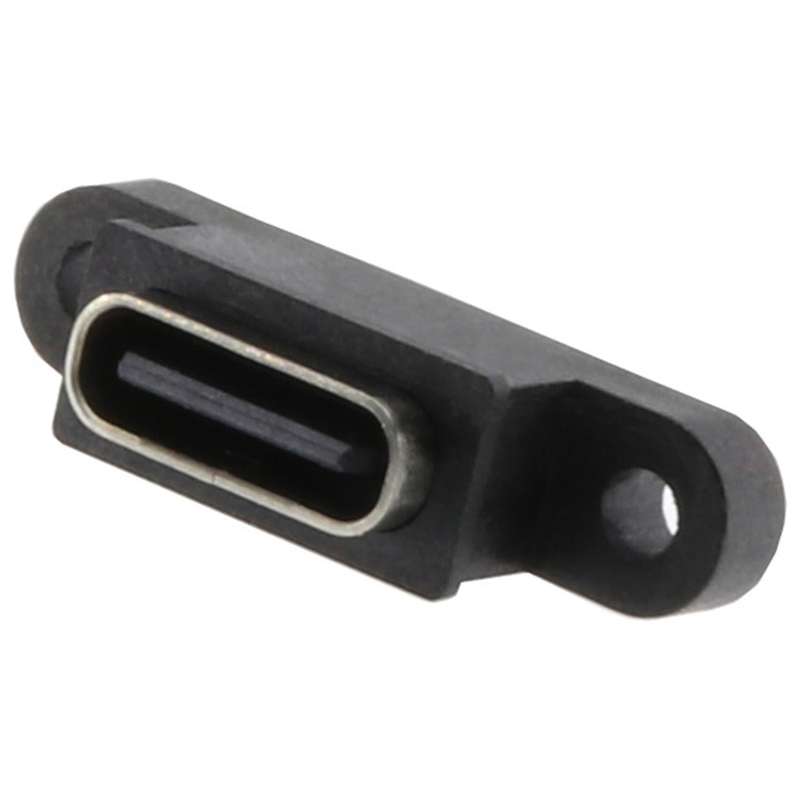 10pcs Type-c 2p Waterproof Female Seat with Double-ear Screw Holes