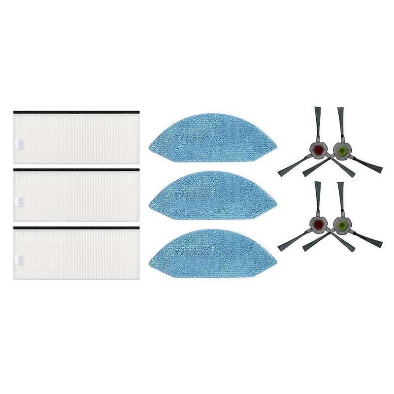 10pcs for Ecovacs U2/dgn22 Vacuum Cleaner Filter Side Brush Mop Cloth