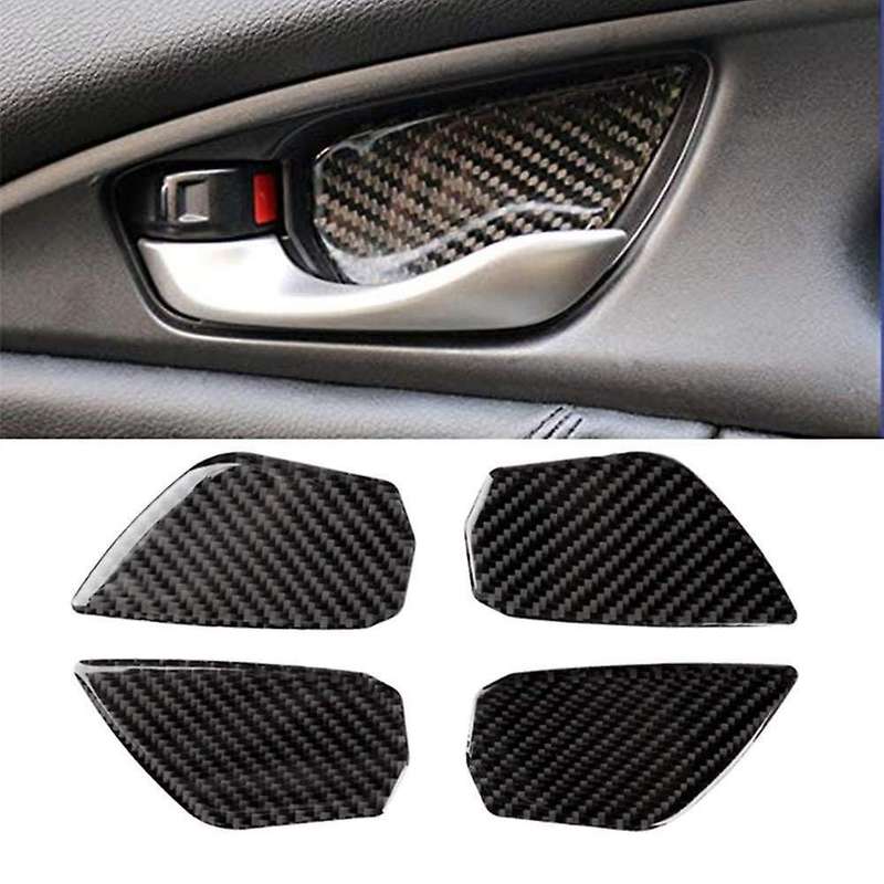 Car Carbon Fiber Door Wrist Trim Inner Door Handle Decoration Cover