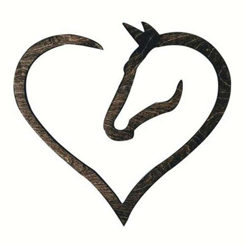Hanging Love Horse Heart Wooden Wall Art Home Decor Wooden Horse