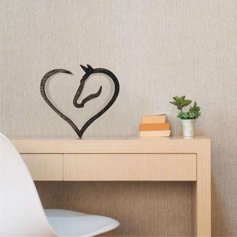 Hanging Love Horse Heart Wooden Wall Art Home Decor Wooden Horse
