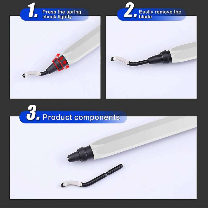 11 Pcs Rotary Hand Deburring Tool Kit for Cutting Deburrs Wood B