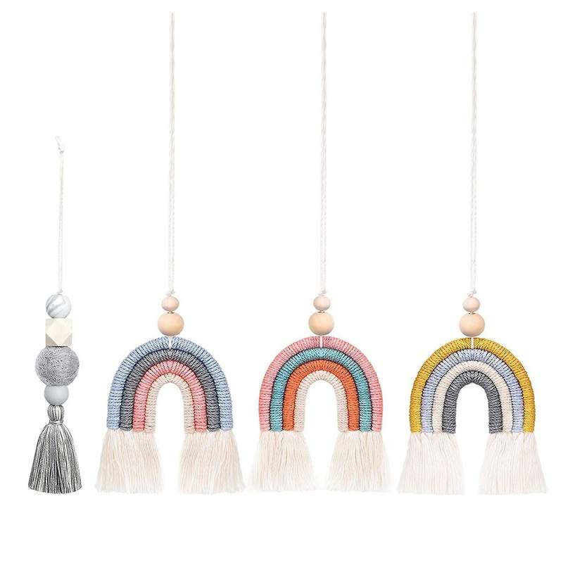 Macrame Car Air Hanging Essential Oil Diffuser Small Boho Rainbow