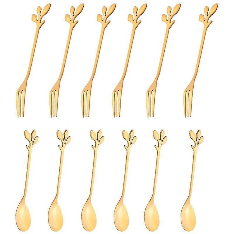 Stainless Steel Fork and Spoon Set, Ice Cream Tea Coffee Spoon