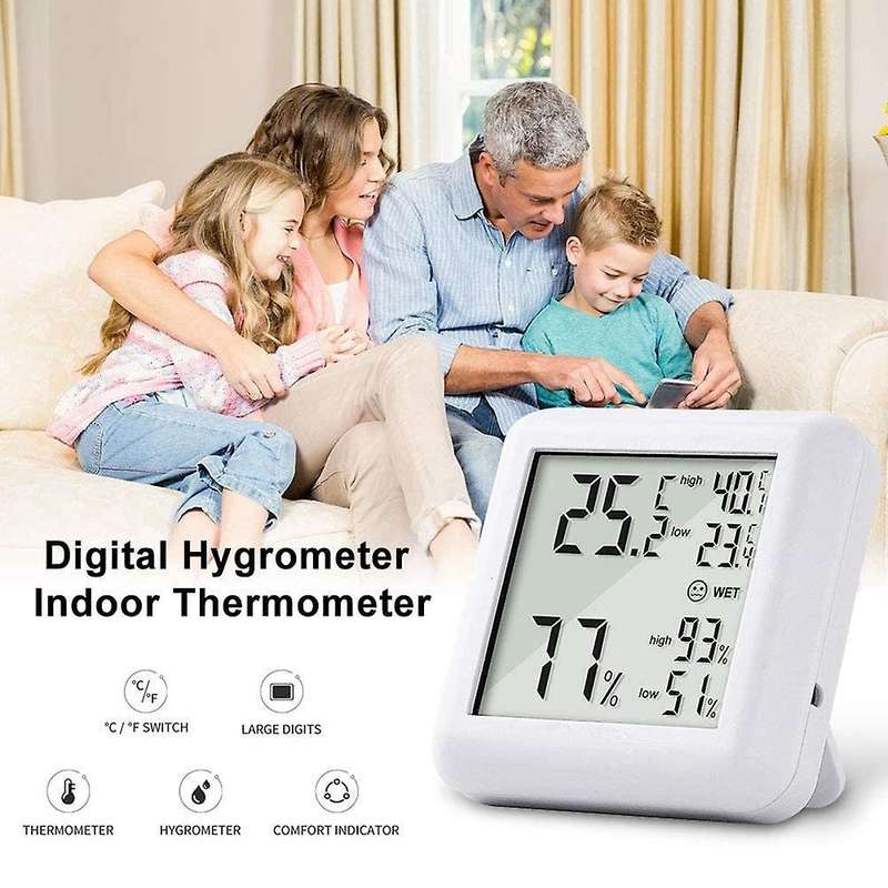 Room Thermometer Hygrometer, Large Display Palm-sized Humidity Meter