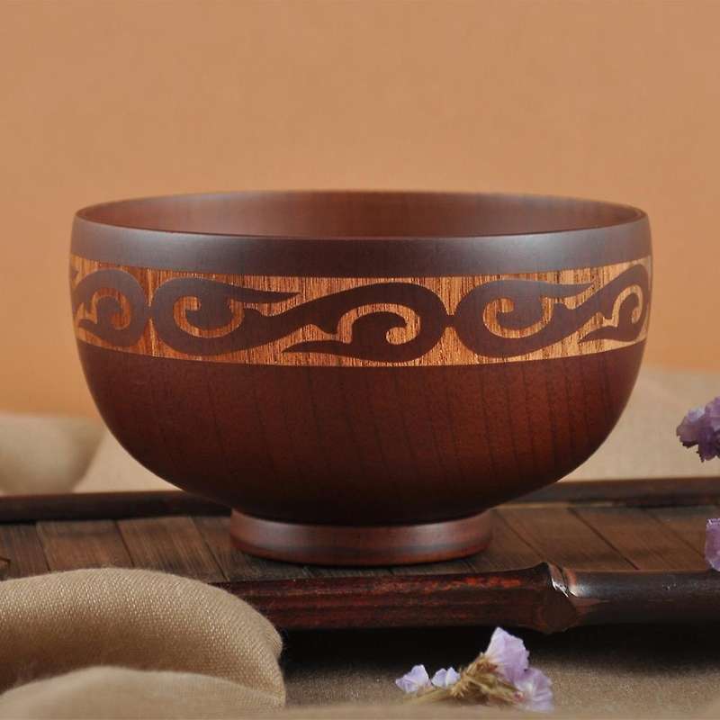 Mongolian Style Wooden Bowl Natural Wood Kids Wood Bowl Tableware