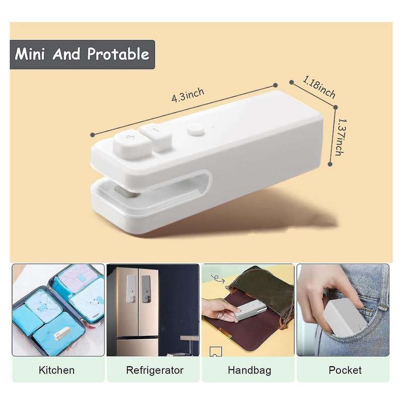 Usb Charging Mini Sealing Machine Household Snack Small Grey