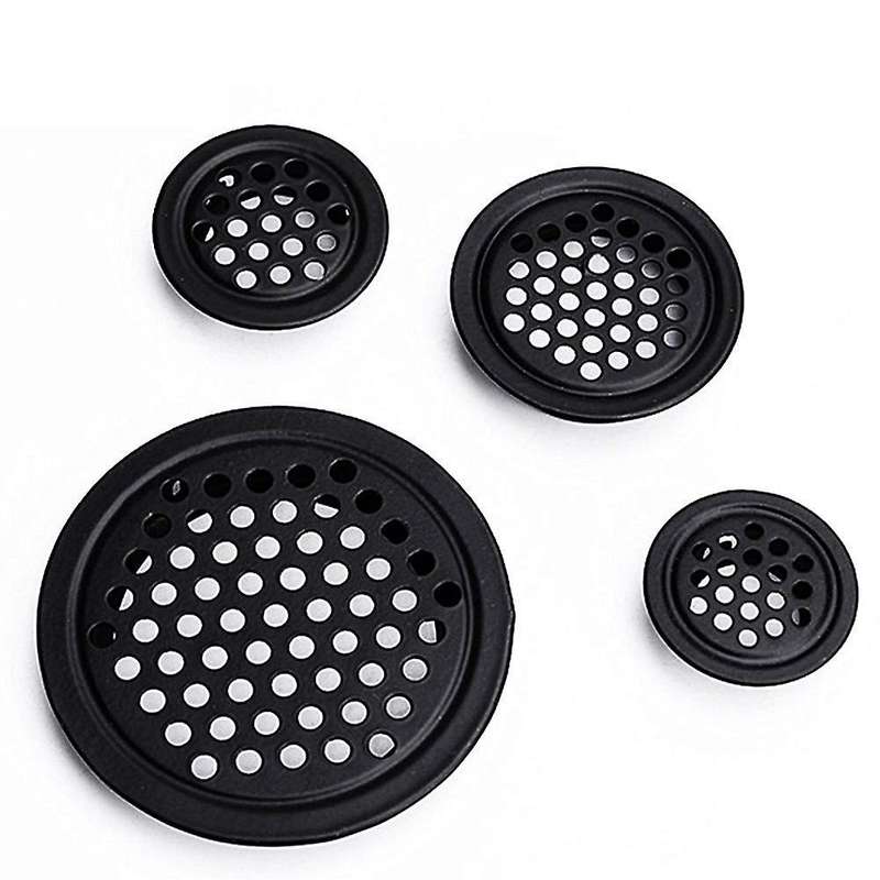 Round Ventilation Grille 35mm 30 Pieces Black for Cabinet Wardrobe