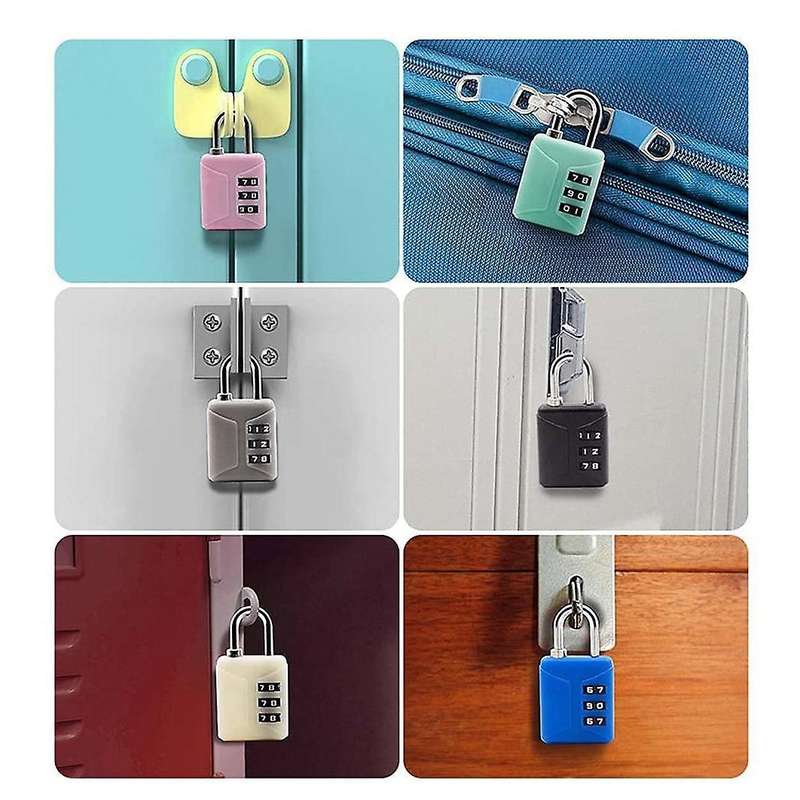 6 Pcs Mini 3 Digit Combination Lock for Luggage Backpack Drawer Hasp