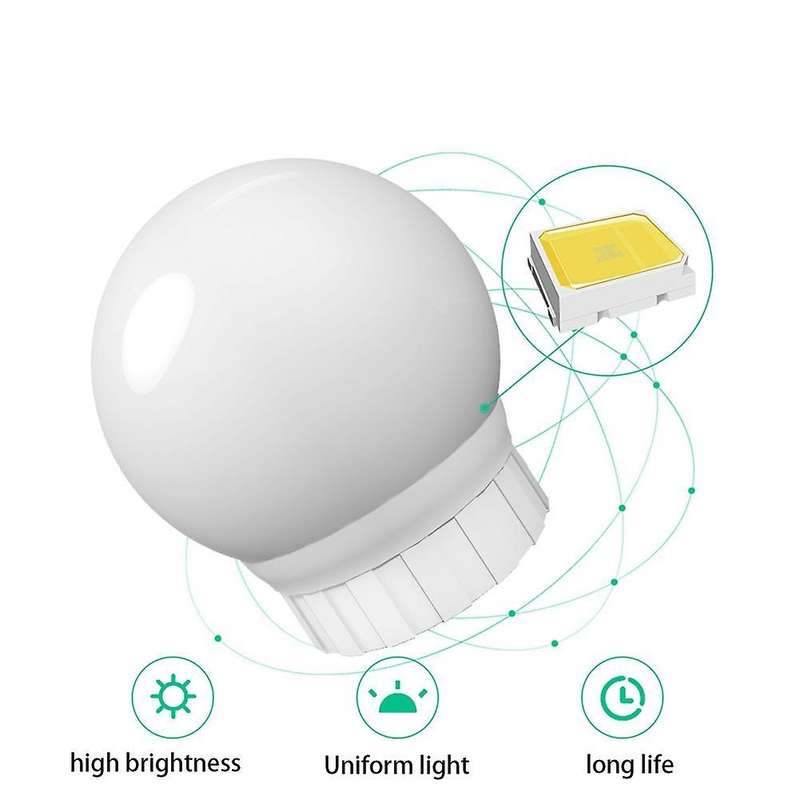 Wall Lamp Led 16w Makeup Mirror Vanity Led Light Bulbs 2 Bulbs