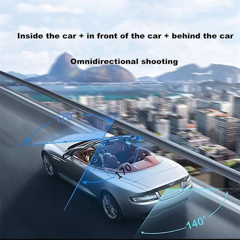 3 Ch Car Truck Van Bus Taxi Dvr Cam Wifi Front Rear Cabin Support
