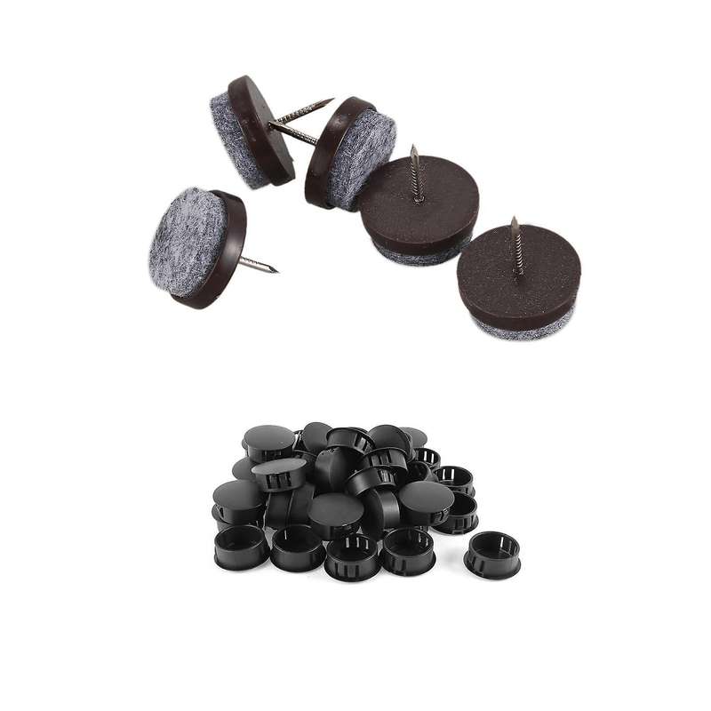 50pcs Chair Leg Floor Felt Pad Skid Glide Diy Nail Protectors 22mm