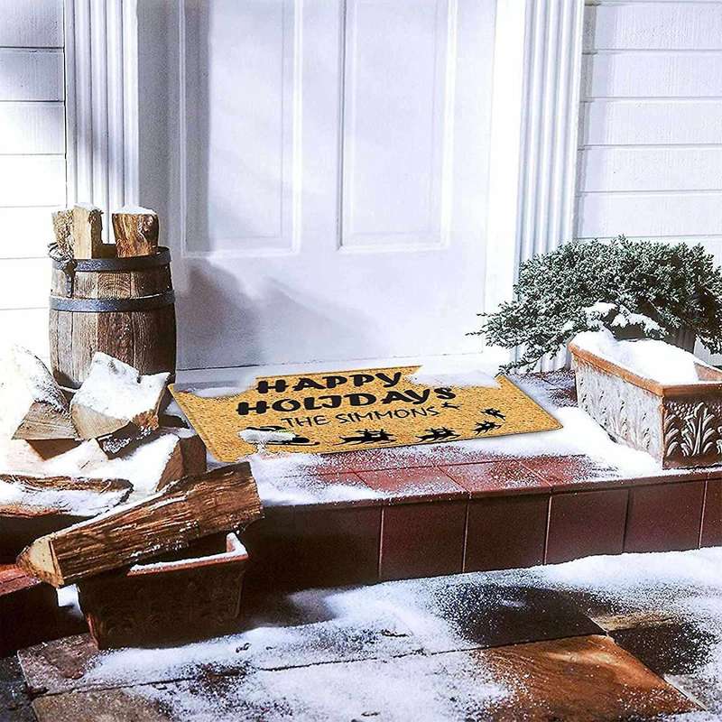 Christmas Doormat Floor Mat Non Slip Blanket Indoor Outdoor Rug-d