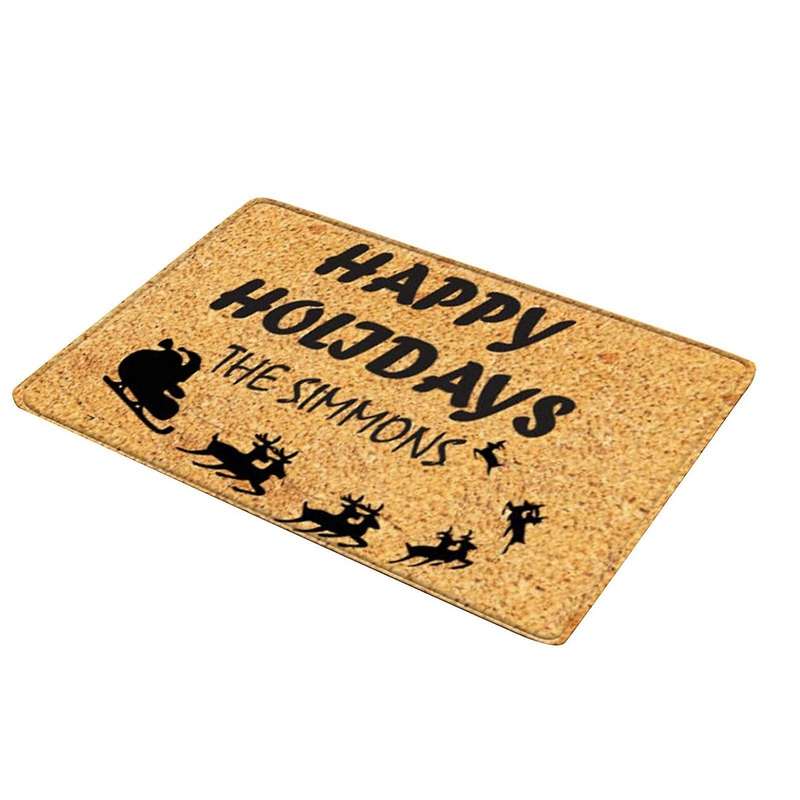 Christmas Doormat Floor Mat Non Slip Blanket Indoor Outdoor Rug-d