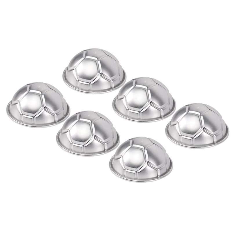 6 Pcs Mini Soccer Ball Cake Pan,aluminum Cupcake Baking Pans