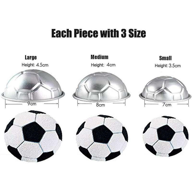 6 Pcs Mini Soccer Ball Cake Pan,aluminum Cupcake Baking Pans