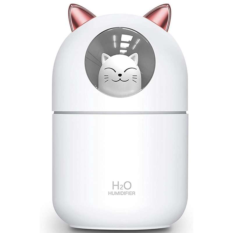 Cute Cat Cool Mist Humidifier for Home,cat Night Light White
