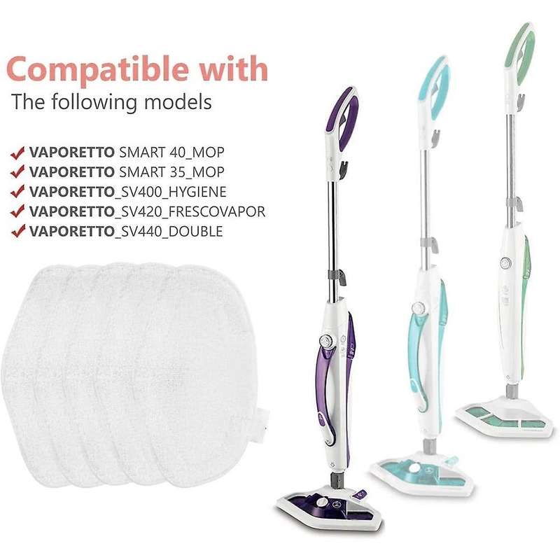 5 Washable Steam Mop Pads Replacement for Polti Vaporetto Paeu0332