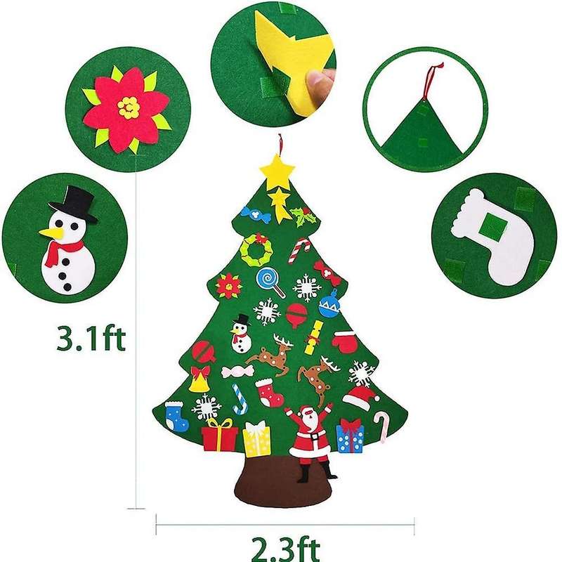 Diy Felt Xmas Tree for Wall Christmas Hanging Home Door Decorations