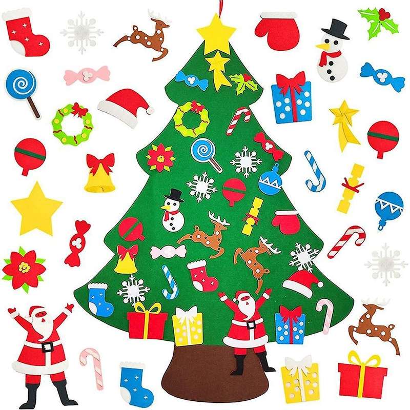 Diy Felt Xmas Tree for Wall Christmas Hanging Home Door Decorations