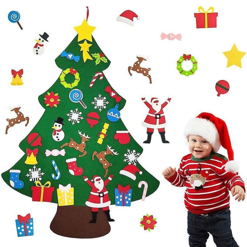 Diy Felt Xmas Tree for Wall Christmas Hanging Home Door Decorations