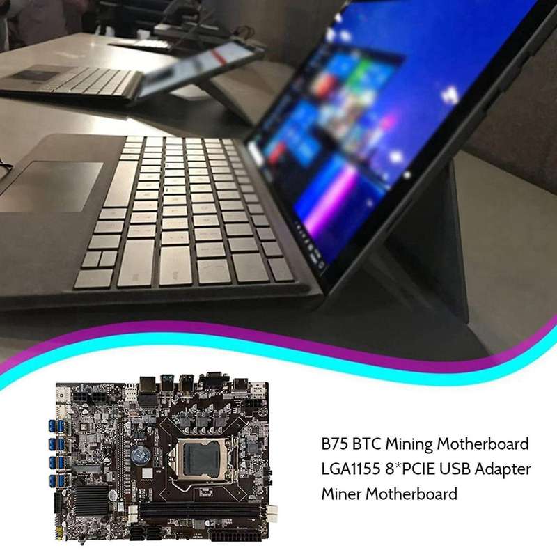B75 Usb Eth Motherboard 8xpcie to Usb+g530 Cpu+6pin to Dual 8pin