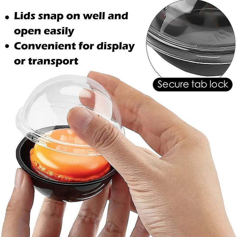 50 Pack Clear Plastic Mini Cupcake Container,for Mini Muffin Macaron