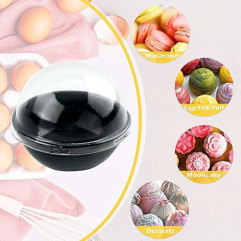50 Pack Clear Plastic Mini Cupcake Container,for Mini Muffin Macaron