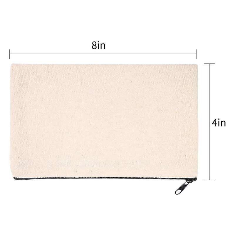 10 Pcs Blank Diy Craft Bag Canvas Pen Case Blank Makeup Bags - Canvas