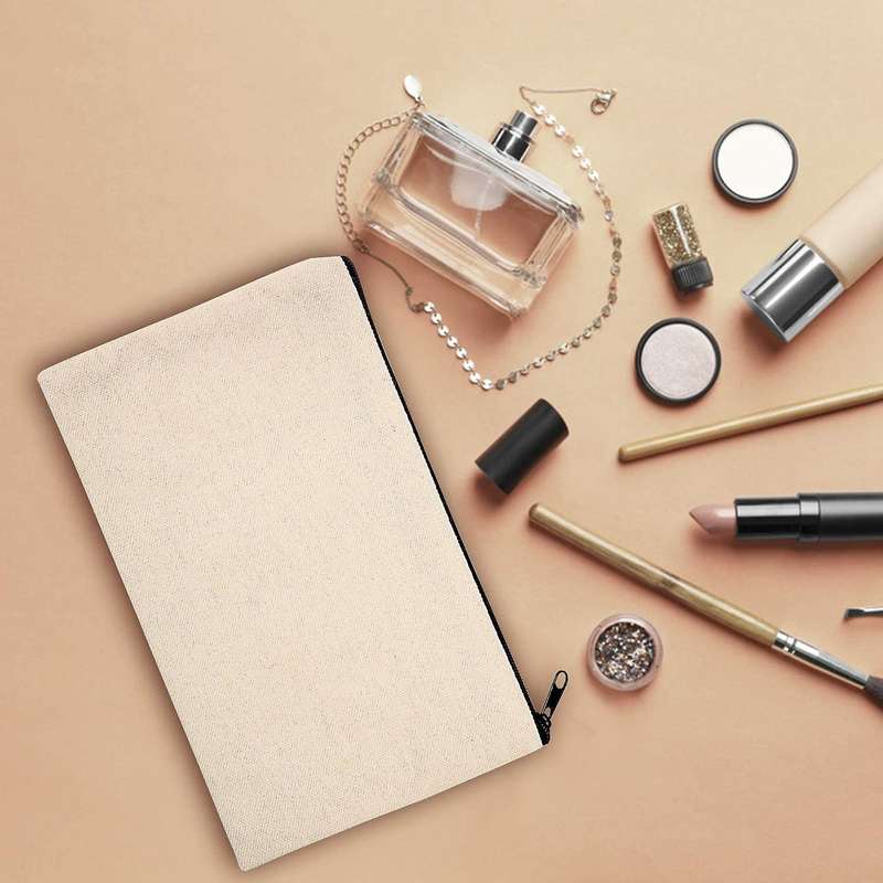 10 Pcs Blank Diy Craft Bag Canvas Pen Case Blank Makeup Bags - Canvas