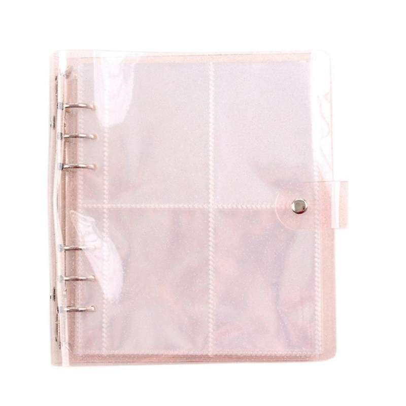 6 Holes Loose-ring Binder with 200, 3 Inch Photos Album, Pink