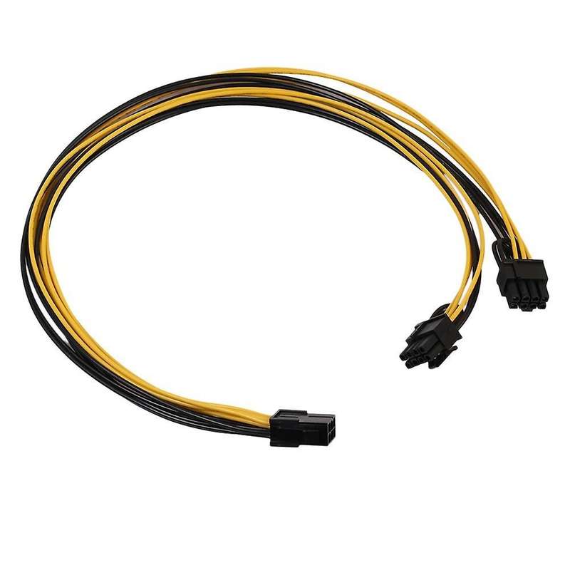 Pci-e Pci Express 6pin Female to Dual Dual 2-port 8pin (6 + 2pin)male