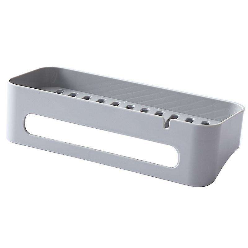 Bathroom Kitchen Storage Shelf Wall Mounted Cosmetics Holder-gray