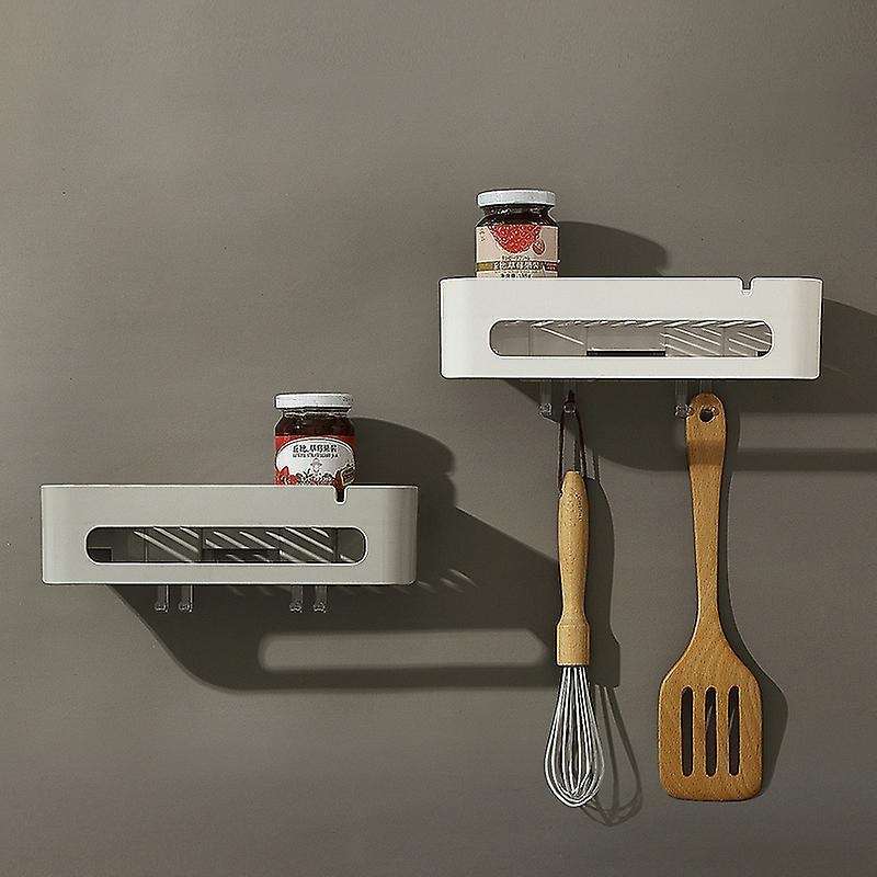Bathroom Kitchen Storage Shelf Wall Mounted Cosmetics Holder-gray