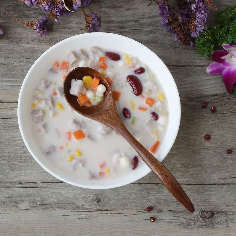 Wooden Spoons for Eating, 6 Pieces Natural Wood Eating Spoon