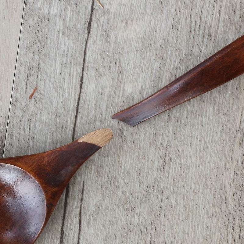 Wooden Spoons for Eating, 6 Pieces Natural Wood Eating Spoon