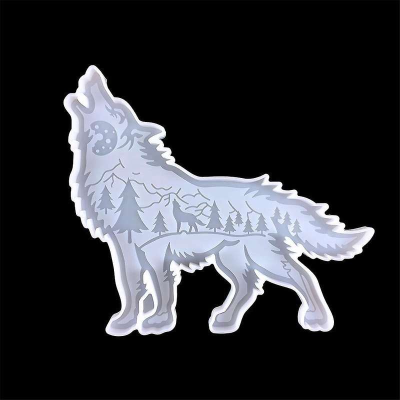 Wolf Decoration Epoxy Mould Diy Desktop Decoration Coaster Tray