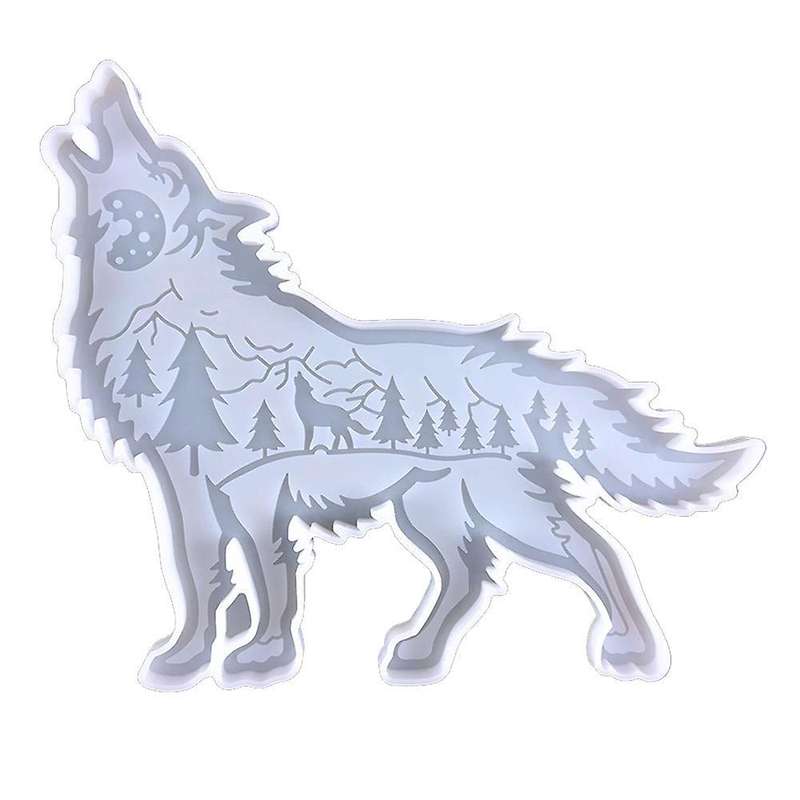 Wolf Decoration Epoxy Mould Diy Desktop Decoration Coaster Tray
