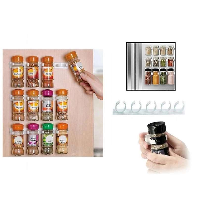 Kitchen Spice Jar Rack Wall-mounted Adhesive Seasoning Bottles Holder