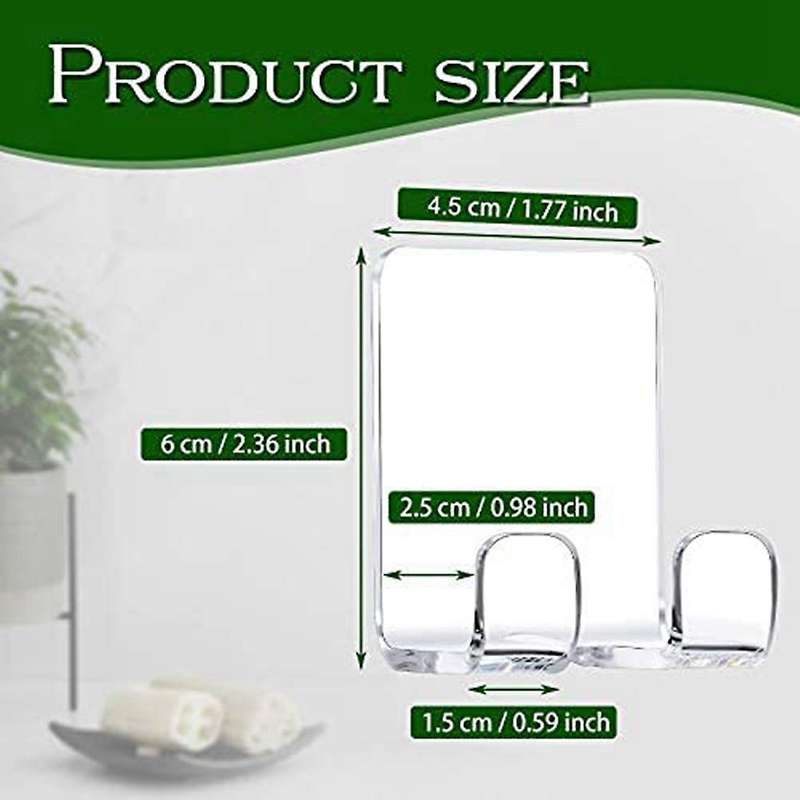 8 Pieces Acrylic Self Adhesive Hooks for Bathroom Kitchen (clear)
