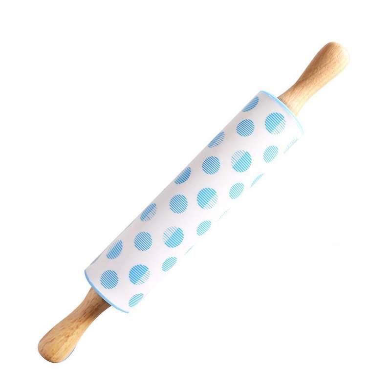 Silicone Rolling Pin Non-stick Surface Roller Type Household Blue