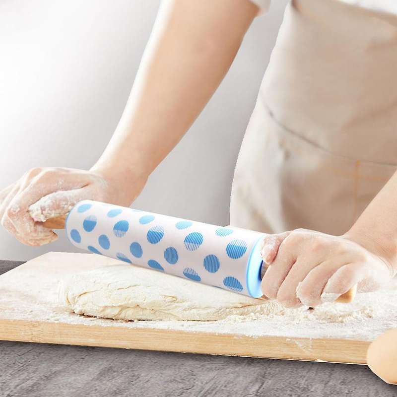 Silicone Rolling Pin Non-stick Surface Roller Type Household Blue