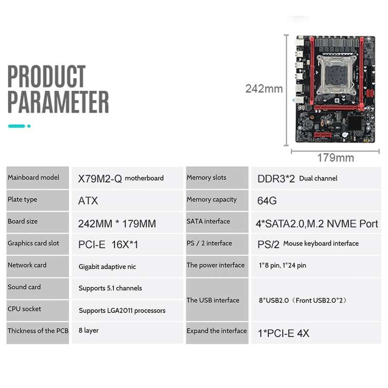 X79m-q Motherboard Support for Intel Xeon Lga2011 V1/v2 Processors